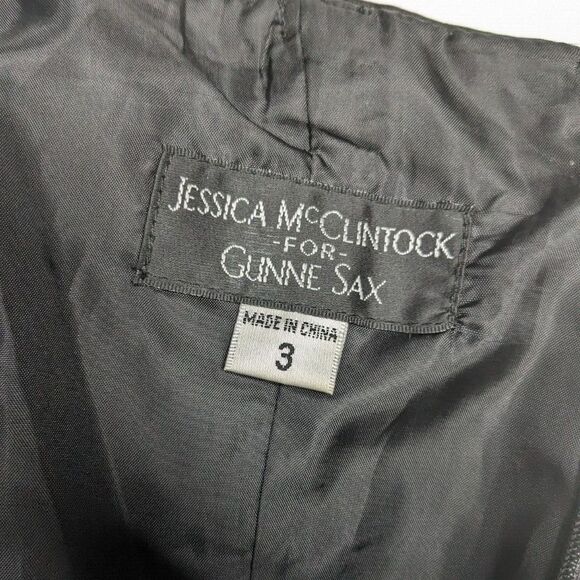 Jessica McClintock for Gunne Sax  Dress Strapless Sequins Bouffant Black 3 NEW - Picture 8 of 11